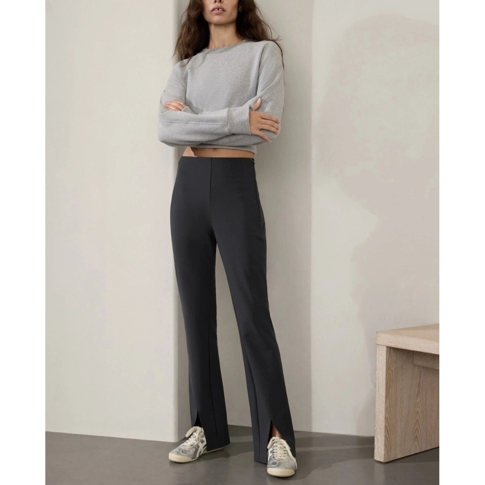 Athleta Endless High Rise Pant Black Front Slit Tall 14T New With Tags